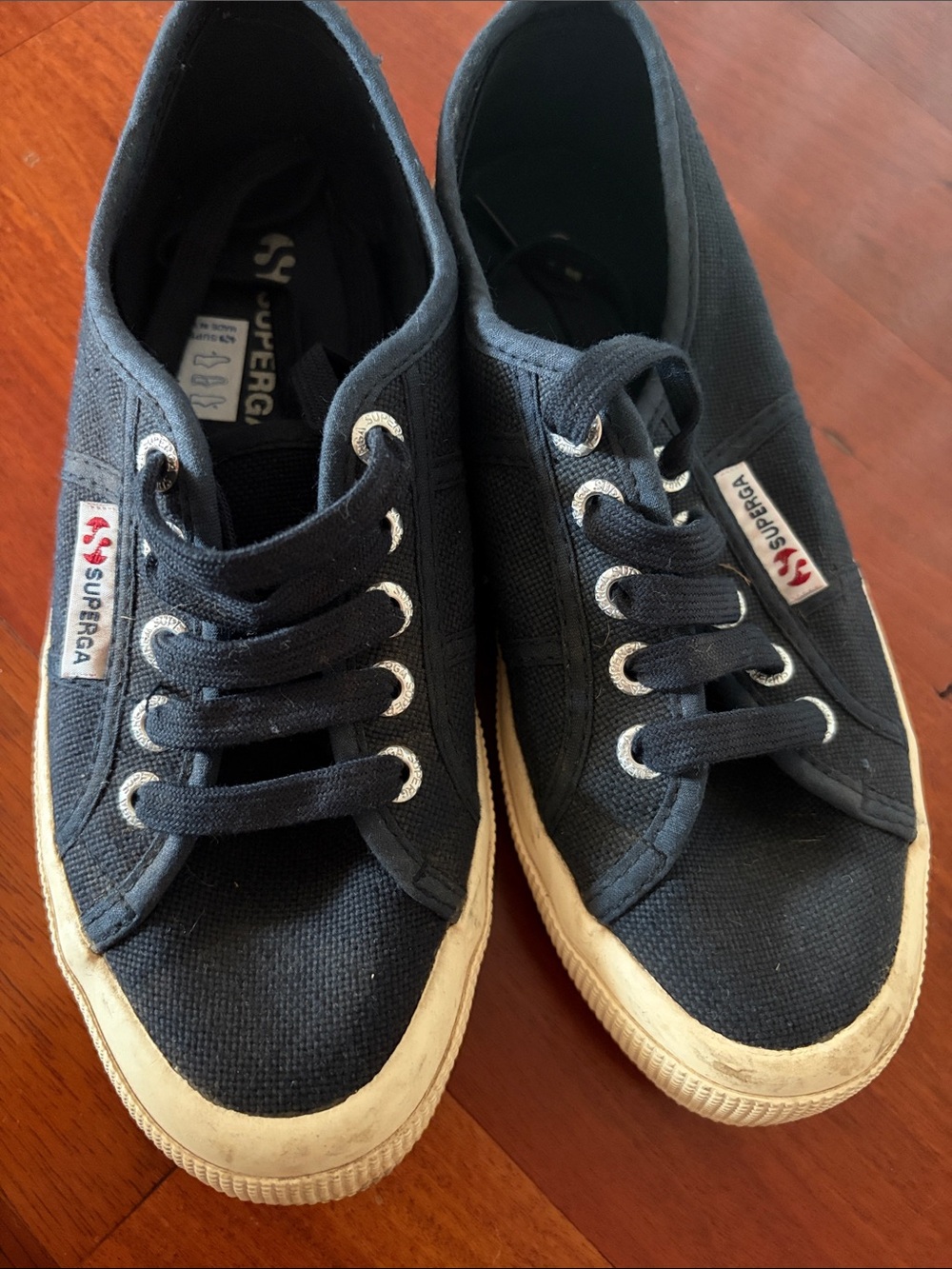 Superga Kids Navy Canvas Lace-Up Sneakers